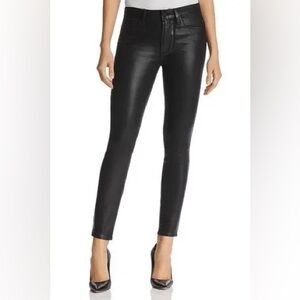 Paige Verdugo black Ultra Skinny Coated Faux Leather Look Jeans, size 31.